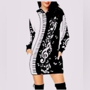 Never worn Women Long Sleeve Hoodie Dresses Oversized Tunic Loose w Pockets